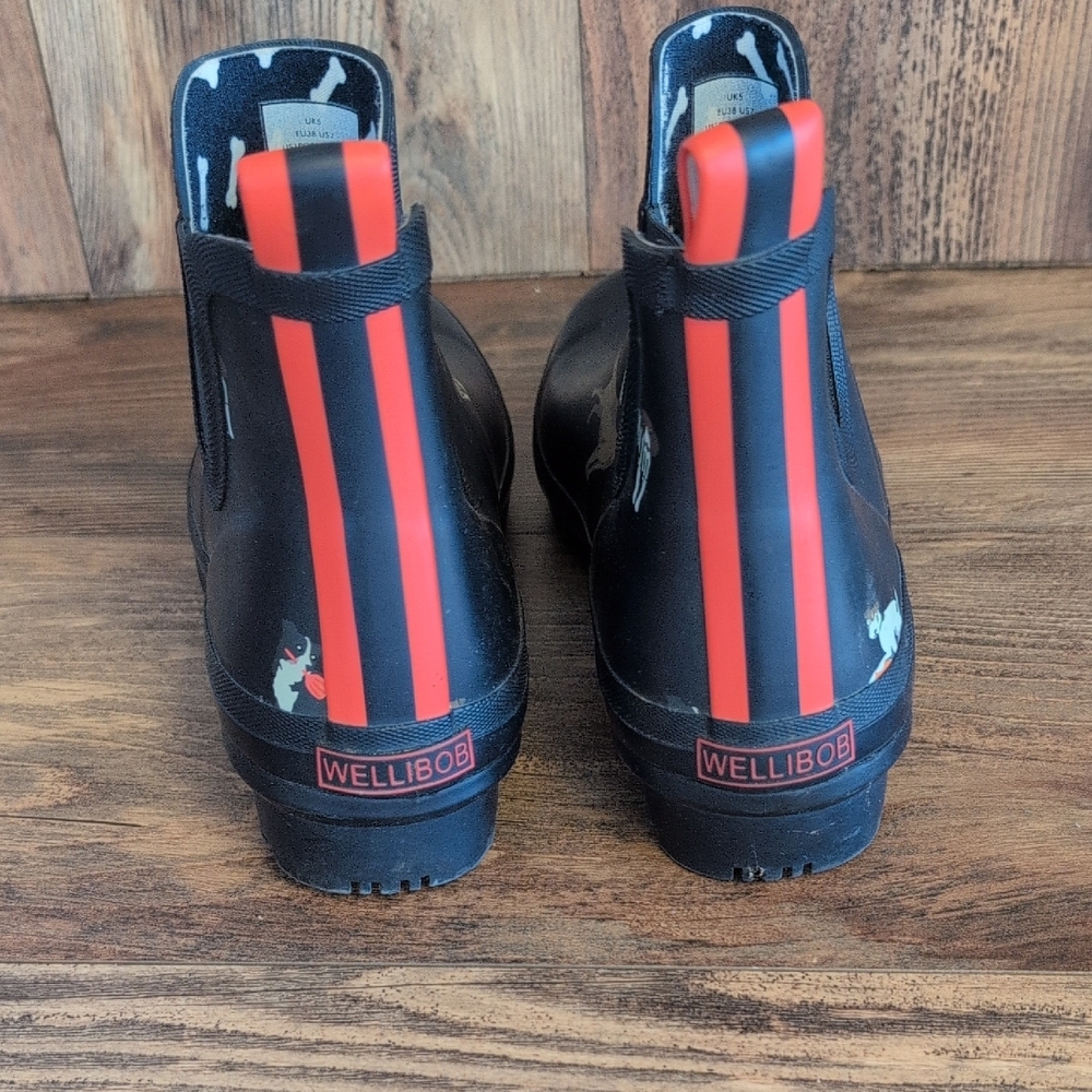 Joules Wellibob Navy Pull On Rain Boots 7 M531 - Picture 3 of 10